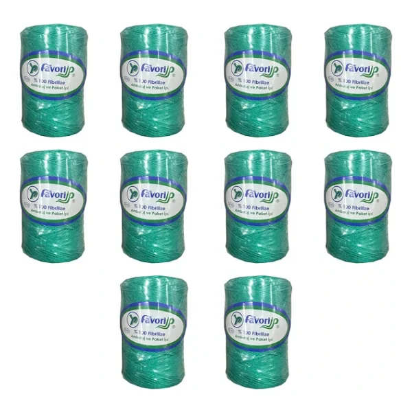 Favori İp 5000 Denye -0.8 Mm- Ambalaj Ve Paket İpi Naylon Burgulu Örgü Çamaşır İpi - Yeşil - 10 Adet - Görsel 3