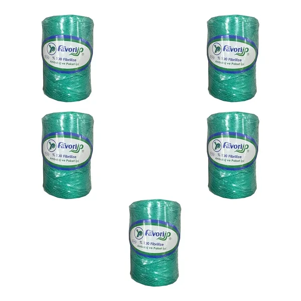 Favori İp 5000 Denye -0.8 Mm- Ambalaj Ve Paket İpi Naylon Burgulu Örgü Çamaşır İpi - Yeşil - 5 Adet - Görsel 3