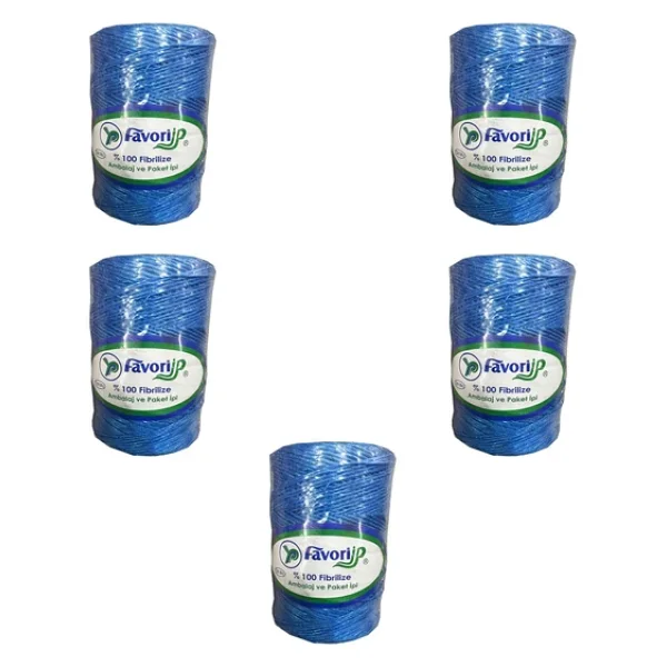 Favori İp 5000 Denye -0.8 Mm- Ambalaj Ve Paket İpi Naylon Burgulu Örgü Çamaşır İpi - Mavi - 5 Adet - Görsel 3