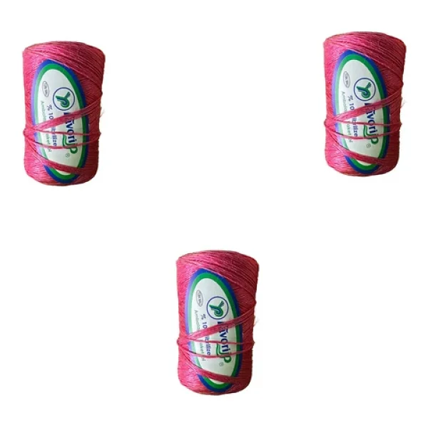 Favori İp 5000 Denye -0.8 Mm- Ambalaj Ve Paket İpi Naylon Burgulu Örgü Çamaşır İpi - Pembe - 3 Adet - Görsel 3