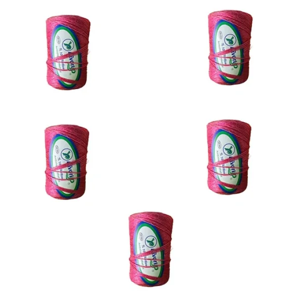 Favori İp 5000 Denye -0.8 Mm- Ambalaj Ve Paket İpi Naylon Burgulu Örgü Çamaşır İpi - Pembe - 5 Adet - Görsel 3