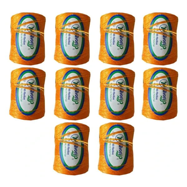 Favori İp 5000 Denye -0.8 Mm- Ambalaj Ve Paket İpi Naylon Burgulu Örgü Çamaşır İpi -Turuncu -10 Adet - Görsel 3