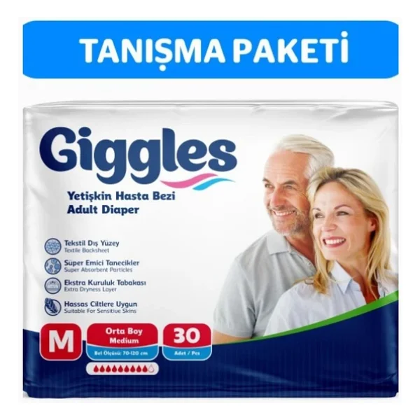 Giggles Belbantlı Orta Boy M 30'lu Hasta Bezi - Görsel 4