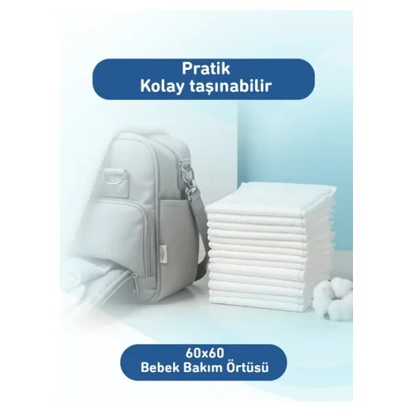 Giggles Bebek Bakım Örtüsü 60x60 Alt Açma Bezi 2 paket (20 adet) - Görsel 7