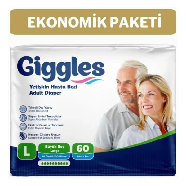 Giggles Belbantlı Büyük Boy L 30'lu 4 Adet Hasta Bezi - Görsel 6