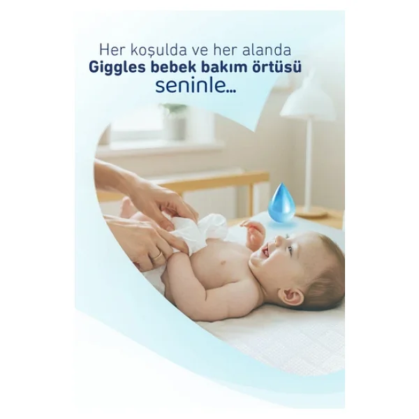 Giggles Bebek Bakım Örtüsü 60x60 Alt Açma Bezi 2 paket (20 adet) - Görsel 5