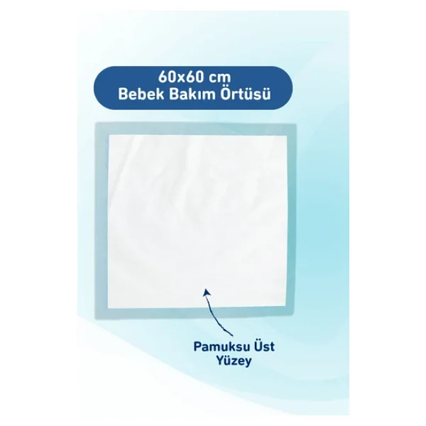 Giggles Bebek Bakım Örtüsü 60x60 Alt Açma Bezi 2 paket (20 adet) - Görsel 4