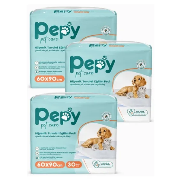 Pepy Pet Care Pepy 60x90 Hijyenik Tuvalet Eğitim Pedi 30'lu 3 Paket 90 Adet - Görsel 5
