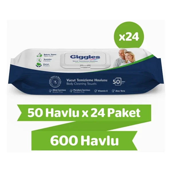 Giggles 50'li 24 Adet Vücut Temizleme Havlusu - Görsel 4