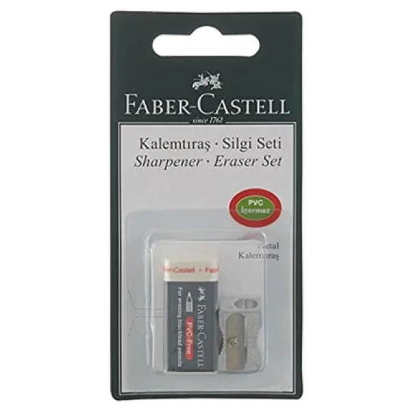Faber-Castell Metal Kalemtıraş + Silgi Seti - Görsel 3