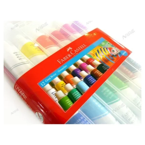 Faber-Castell Plastik Kutu 12 Ml 12'li Tüp Guaj Boya Seti - Görsel 3