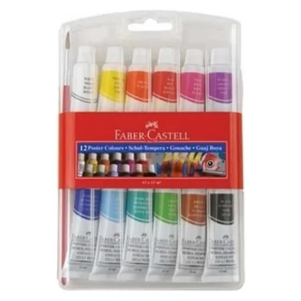 Faber-Castell Plastik Kutu 12 Ml 12'li Tüp Guaj Boya Seti - Görsel 2