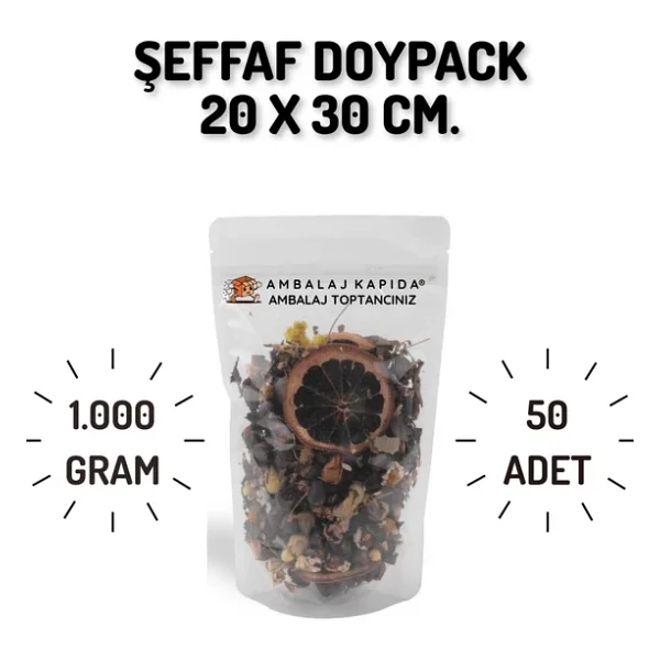 Şeffaf Doypack 20x30 50 Adet - Görsel 4