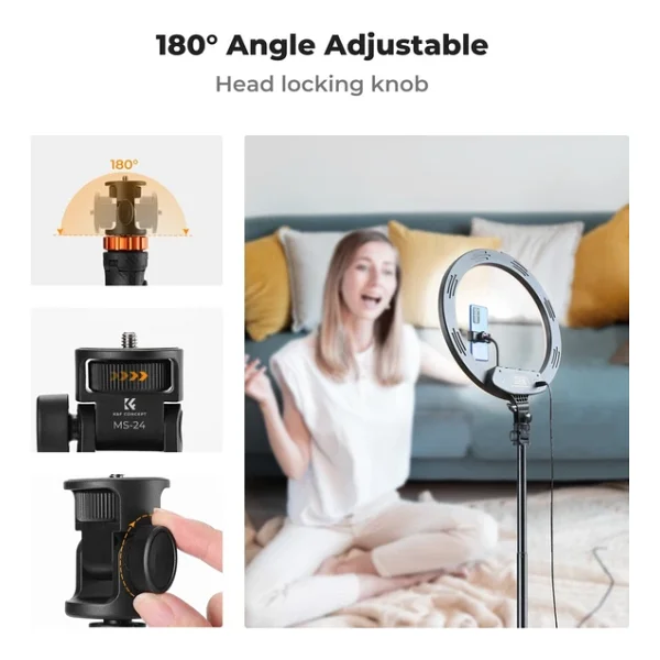 K&F Concept 175cm Bluetooth Selfie Çubuğu & Tripod (1/4'' Evrensel Bağlantı Tipi) - Görsel 7