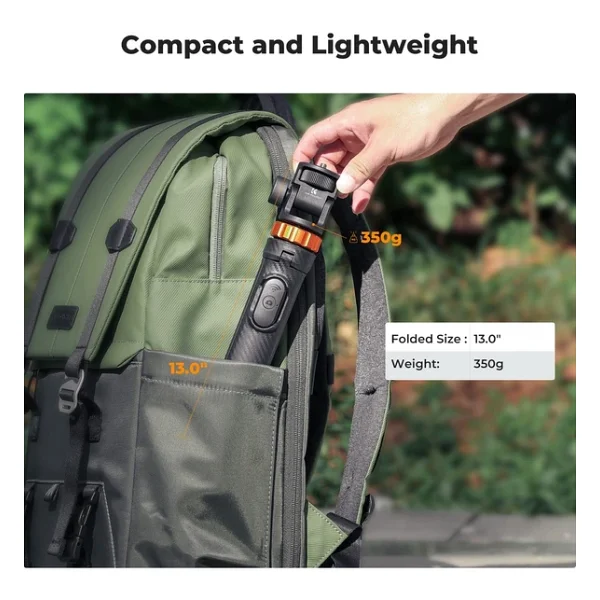 K&F Concept 175cm Bluetooth Selfie Çubuğu & Tripod (1/4'' Evrensel Bağlantı Tipi) - Görsel 8