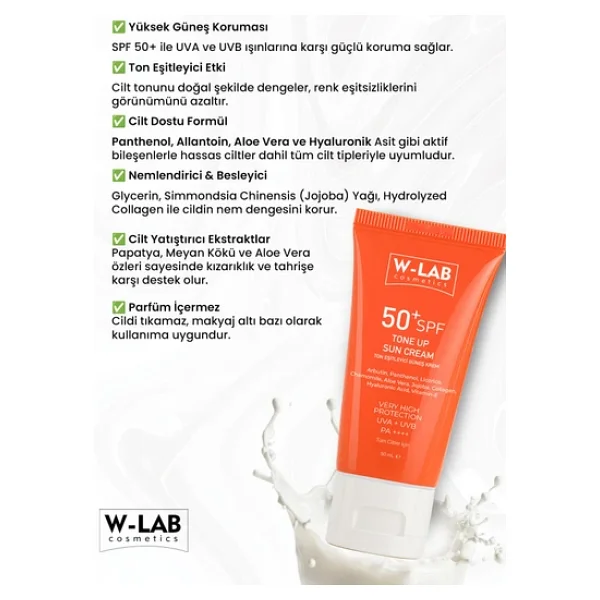 W-Lab Kozmetik Ton Up Güneş Kremi 50 Ml - Görsel 7