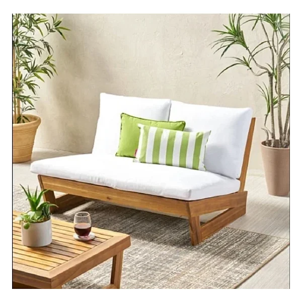 Zerka Concept Conforlove Bahçe Balkon Masif Kestane Ahşap Koltuk 1 Adet İkili Koltuk - Görsel 3