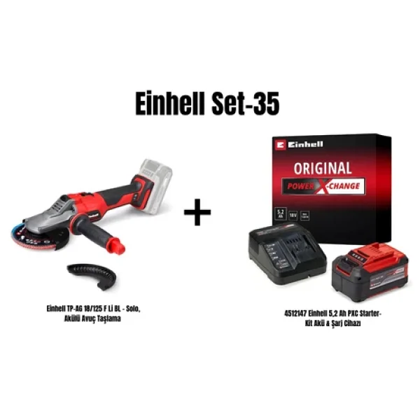 Einhell Tp-Ag 18/125 F Li Bl Tek Akülü 5.2 Ah Taşlama Makinesi - Görsel 5