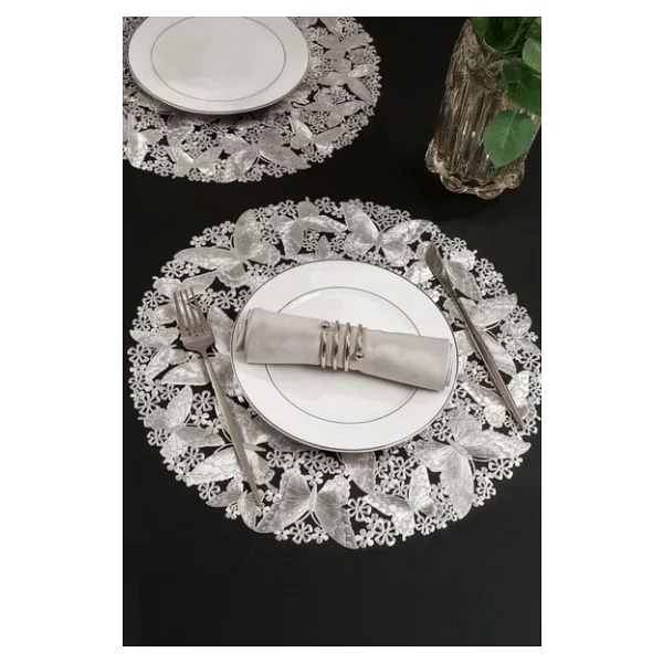 Digithome 6'lı Amerikan Servisi Supla Yuvarlak Gümüş 38 Cm - Acr-625/20 - Görsel 5