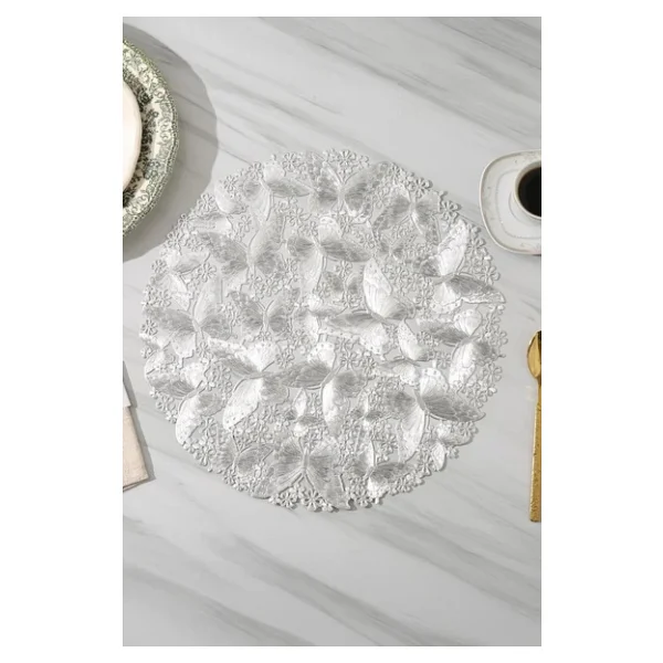Digithome 6'lı Amerikan Servisi Supla Yuvarlak Gümüş 38 Cm - Acr-625/20 - Görsel 2