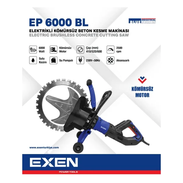 Exen Ep 6000 Bl 6000 W 410 Mm Beton Kesme Makinesi - Görsel 5