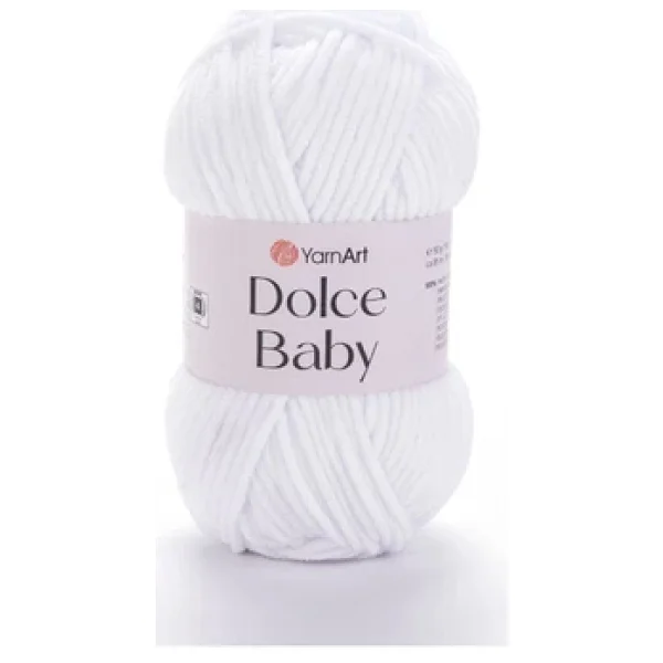 Yarnart Dolce Baby - Kadife, Bebek El Örgü Ipi Beyaz-741