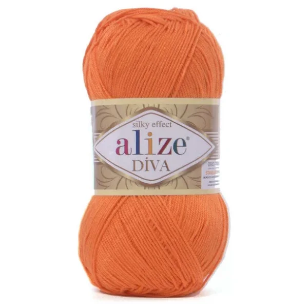 Alize Diva 120 Turuncu Mikrofiber İp 100gr. Tekli - Görsel 3
