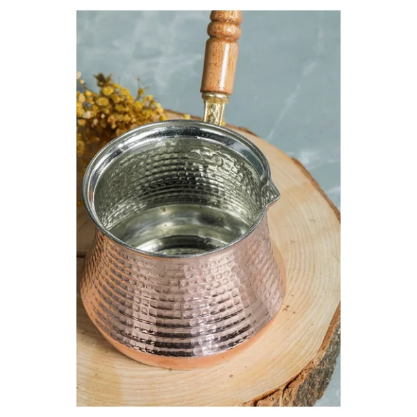 Cooker 400 Ml Dövme Bakır El Yapımı Cezve Kahve Cezvesi Bk015 - Görsel 2