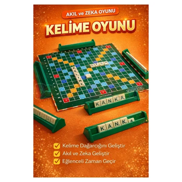 Scrabble Türkçe Kelime Oyunu - Kelime Üretme Oyunu Akıl Ve Zeka Oyunu - Scrabble Oyunu - Görsel 3