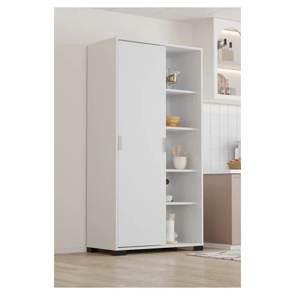 Aeka Ae-2073 Luna Beyaz Döner Çok Amaçlı Dolap - Raflı Mutfak Ve Kiler Dolabı - Görsel 4