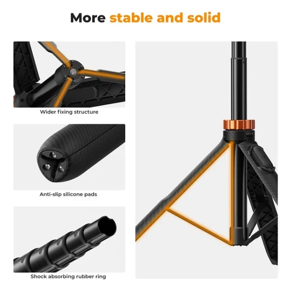 K&F Concept 158cm Bluetooth Selfie Çubuğu & Tripod - Cep Telefonları Ve Aksiyon Kameralar İle Uyumlu - Görsel 5