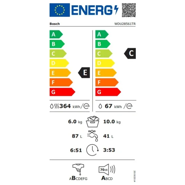 Bosch Wdu28561tr 1400 Devir 10 Kg / 6 Kg Kurutmalı Çamaşır Makinesi - Görsel 2