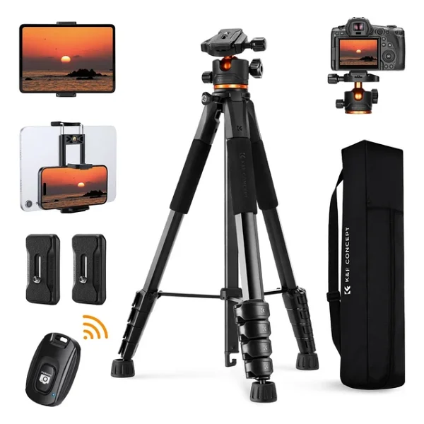 K&F Concept S255a3+Bh-36 190 Cm Alüminyum Tripod - Görsel 3