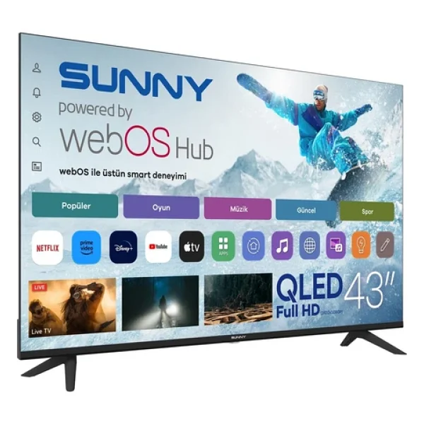 Sunny Sn43qfmln-W02s Full HD 43" 109 Ekran Uydu Alıcılı Webos Smart QLED TV - Görsel 6