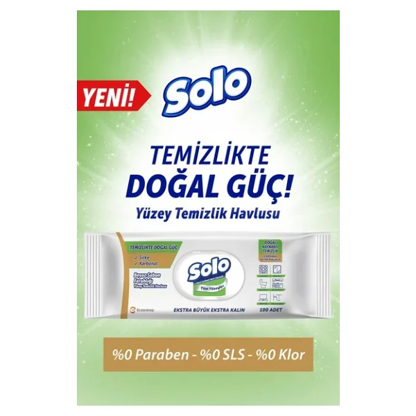 Solo Beyaz Sabun Ferahlığı Yüzey Temizlik Havlusu 100 Yaprak 4'lü - Görsel 5