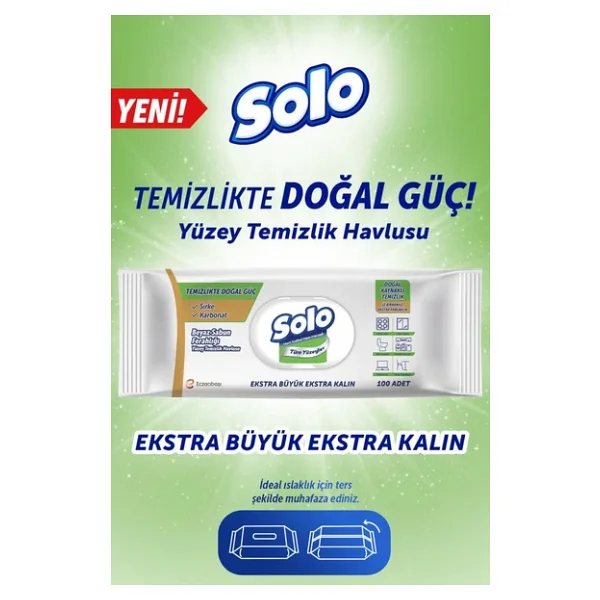 Solo Beyaz Sabun Ferahlığı Yüzey Temizlik Havlusu 100 Yaprak 4'lü - Görsel 4