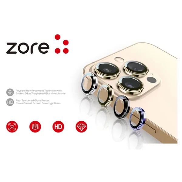 Zore Apple iPhone 14 Pro Max Zore Cl-12 Premium Safir Parmak İzi Bırakmayan Anti-Reflective Kamera Lens Koruyucu - Görsel 8
