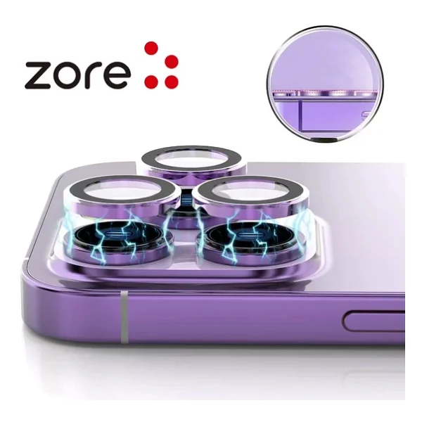Zore Apple iPhone 14 Pro Max Zore Cl-12 Premium Safir Parmak İzi Bırakmayan Anti-Reflective Kamera Lens Koruyucu - Görsel 2