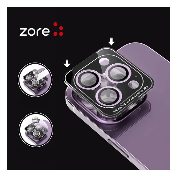 Zore Apple iPhone 14 Pro Max Zore Cl-12 Premium Safir Parmak İzi Bırakmayan Anti-Reflective Kamera Lens Koruyucu - Görsel 7
