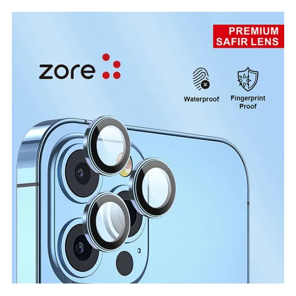 Zore Apple iPhone 14 Pro Max Zore Cl-12 Premium Safir Parmak İzi Bırakmayan Anti-Reflective Kamera Lens Koruyucu - Görsel 6