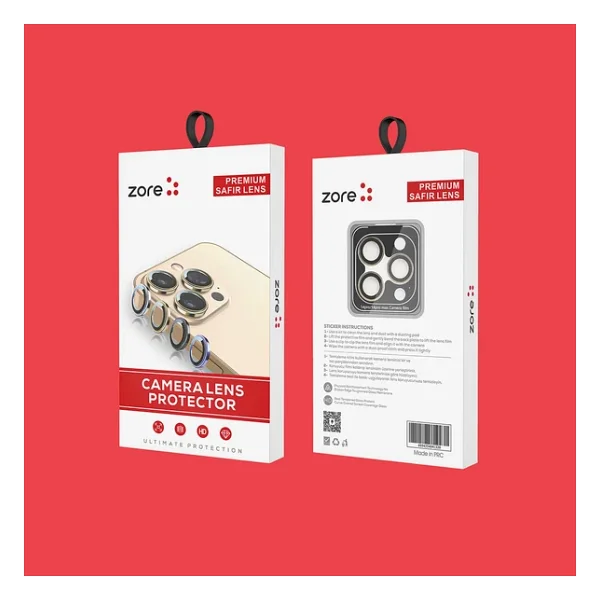 Zore Apple iPhone 14 Pro Max Zore Cl-12 Premium Safir Parmak İzi Bırakmayan Anti-Reflective Kamera Lens Koruyucu - Görsel 9