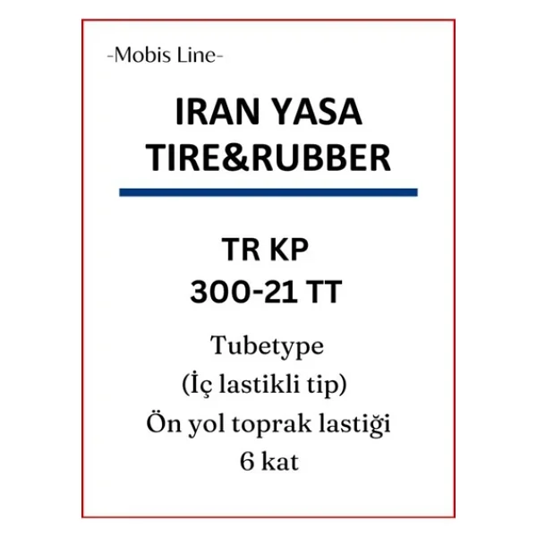 Iran Yasa Tıre & Rubber Iran Yasa Tr Kp 300-21 Tt (Iç Lastikle Kullanıma Uygundur) Ön Yol/ Toprak Lastiği - Görsel 6