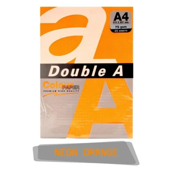 Double-A Renkli Fotokopi Kağıdı 25 Li A4 75 Gram Neon Orange - Görsel 3