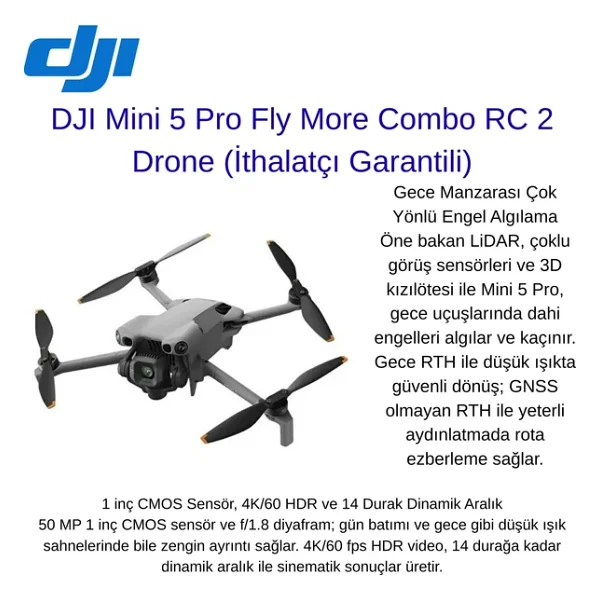 Djı Mini 5 Pro Fly More Combo Rc 2 Kumandalı Drone - Görsel 3