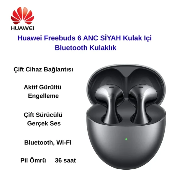 Huawei Freebuds 6 ANC TWS Siyah Kulak İçi Bluetooth Kulaklık - Görsel 3
