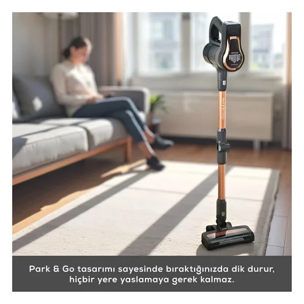Karaca Vantuz Power Up Pro Black Copper Dikey Süpürge - Görsel 5
