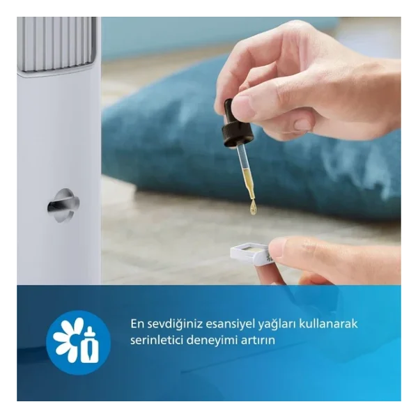 Philips Beyaz Ve Siyah Renk 5000 Serisi Kule Tipi Fanlı Vantilatör + Kiwi Klipsli Masaüstü Vantilatör Hediye - Siyah - Beyaz - Görsel 3