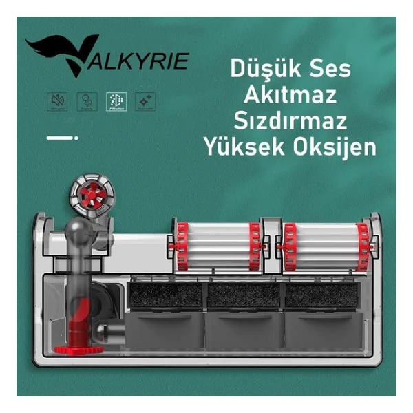 Valkyrie Askılı Akvaryum Şelale Filtre 10w 800 L/H 6'lı Filtre Yüzey Temizleyici - Görsel 9