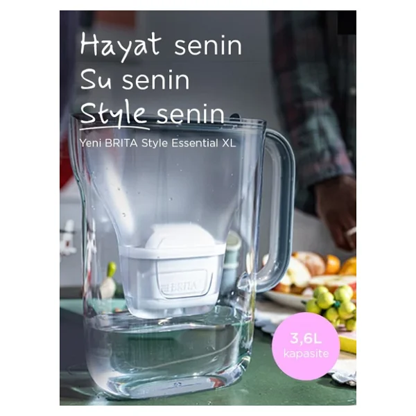 Brita Style Essential XL 3.6 Lt Pure Performance 3 Filtreli Su Arıtma Sürahisi - Görsel 3