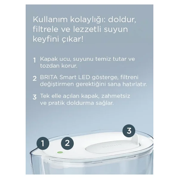Brita Style Essential XL Beyaz 3.6 Lt Pure Performance 3 Filtreli Su Arıtma Sürahisi - Görsel 4